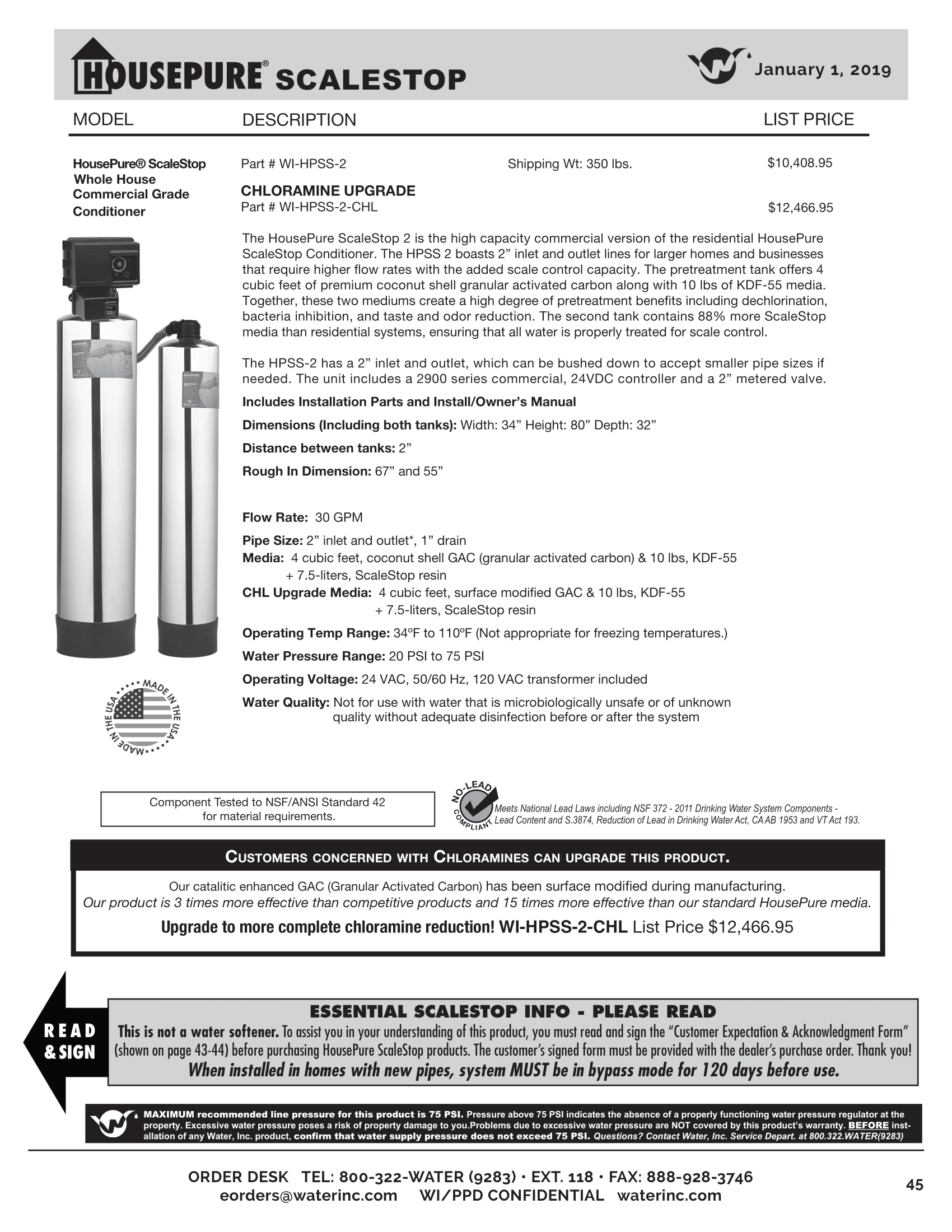 Water Inc HousePure WI-HPSS-2 HousePure ScaleStop Whole House Commercial Grade freeshipping - Drinking Well Co.