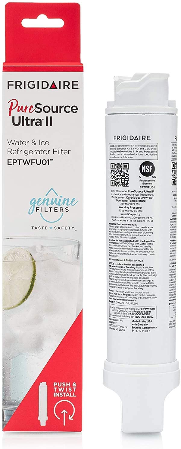 Frigidaire EPTWFU01 Refrigerator Puresource Ultra II Replacement Water Filter Cartridge -Drinkingwellco