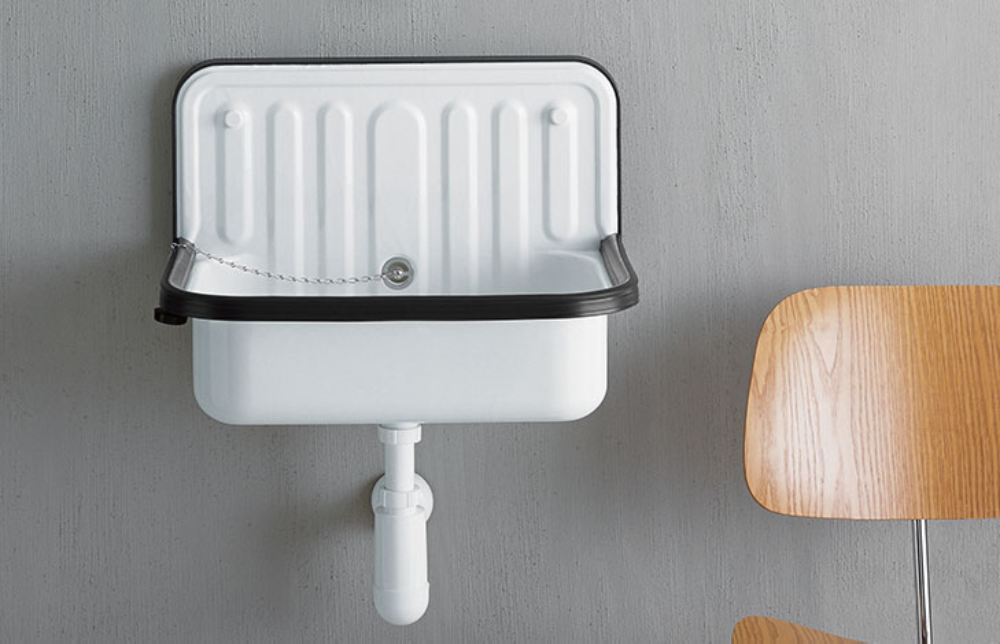 Alape Bucket Sink Wall Mounted Small Service Sink Glazed Steel