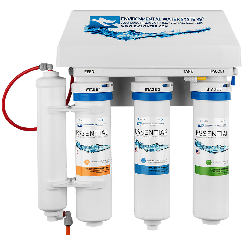 Environmental Water Systems RO4-UV 4-Stage Reverse Osmosis Filter System with Ultraviolet (UV) Disinfection freeshipping - Drinking Well Co.