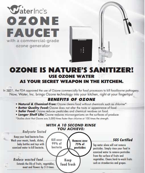 Water Inc. Ozone Faucet 3 with Ozone Generator - Chrome SLUA01-CH freeshipping - Drinking Well Co.