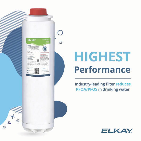 Elkay WaterSentry PFAS Lead Microplastics Filter: NSF Certified, 2250 Gallon, 12-Month Replacement