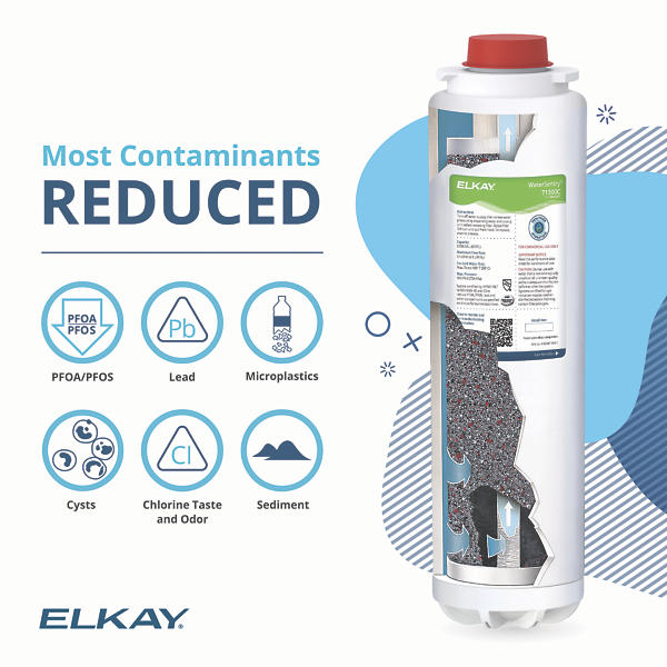 Elkay WaterSentry PFAS Lead Microplastics Filter: NSF Certified, 2250 Gallon, 12-Month Replacement