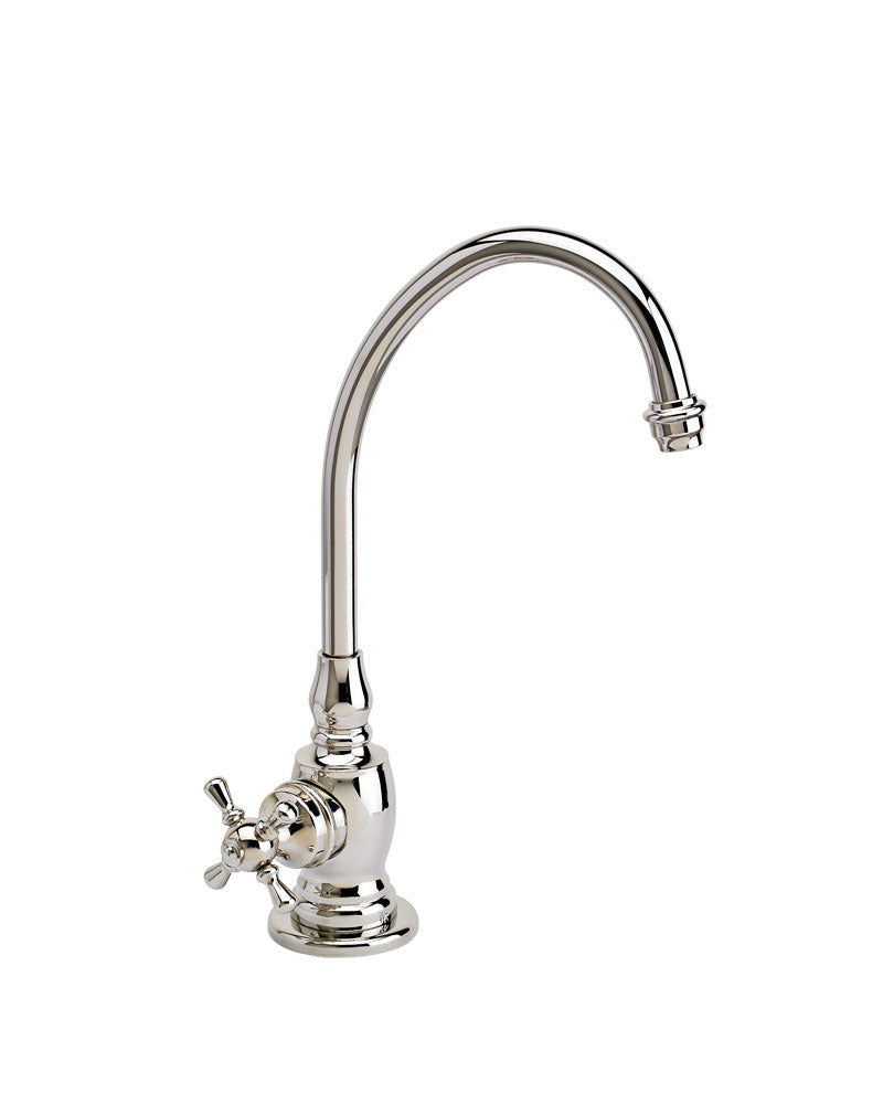 Waterstone 1250H-PN Hampton Hot Only Filtration Faucet with Cross Handle, Polished Nickel Finish freeshipping - Drinking Well Co.