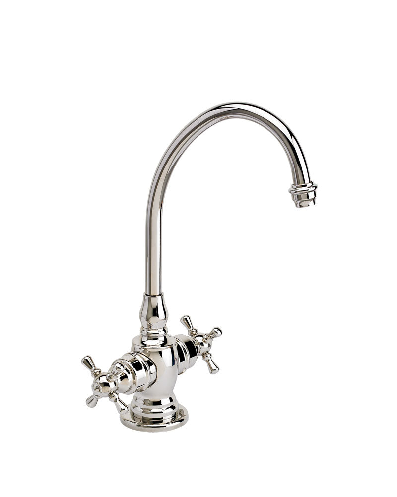 Waterstone 1250HC-PN Hampton Hot and Cold Filtration Faucet with Cross Handles, Polished Nickel Finish freeshipping - Drinking Well Co.
