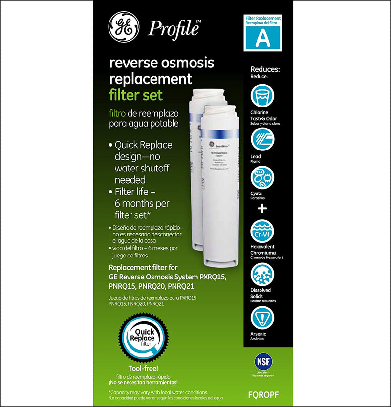 General Electric (GE) FQROPF Refrigerator Pre and Post Water Filter Set Replacement Cartridge -Drinkingwellco
