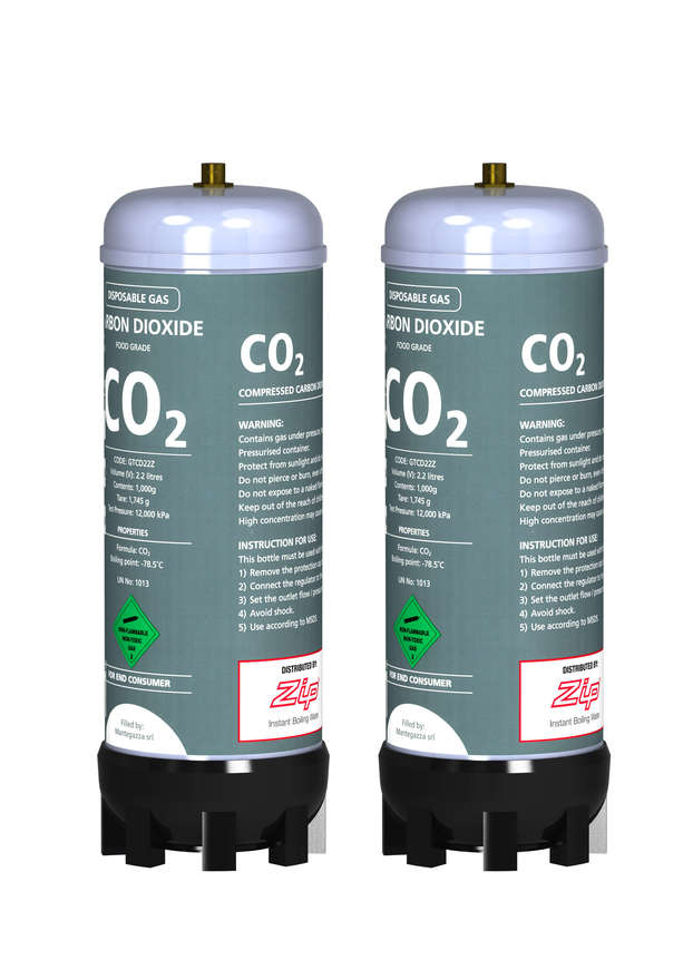 Zip Water ZIP01034347 1.5lb CO2  refillable-recyclable cylinders (set of 2) - DrinkingWellCo