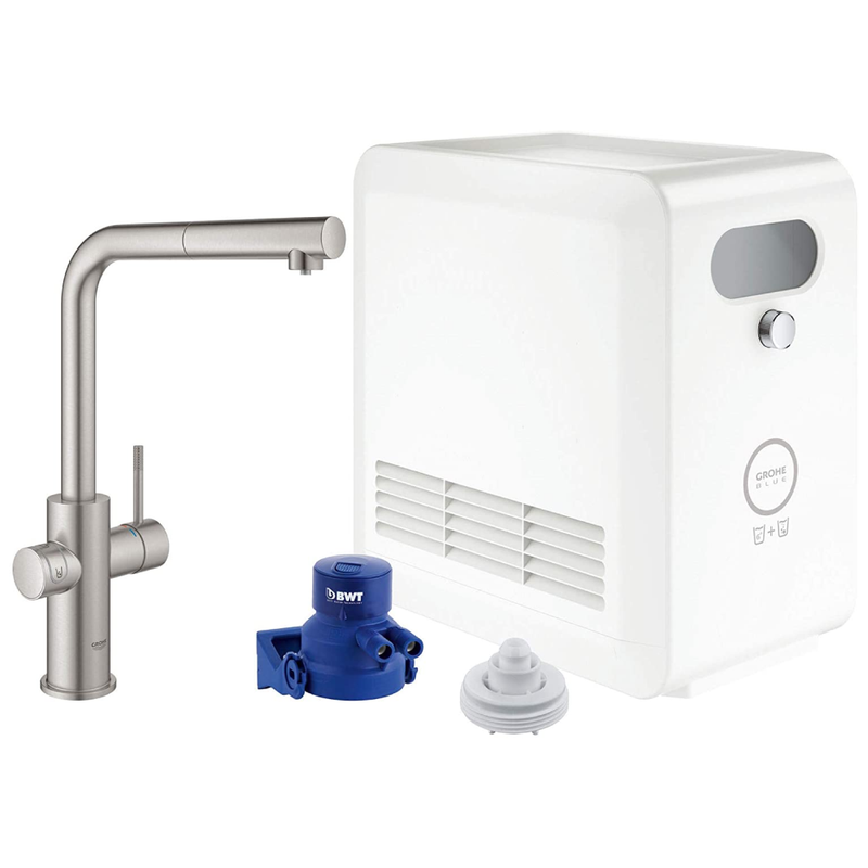 Grohe Blue 31608 Chilled and Sparkling Water Filtration System with Kitchen Faucet freeshipping - Drinking Well Co.