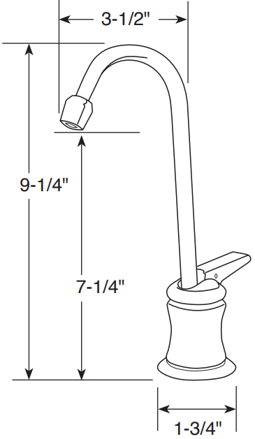 Water Inc. WI-FA410C Liberty Series J-Spout 410 Cold Only Faucet freeshipping - Drinking Well Co.